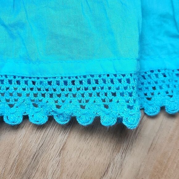 🧚‍♂️Tiki Palm Turquoise Sequined & Embroidered Lace Skirt Large - Picture 8 of 13